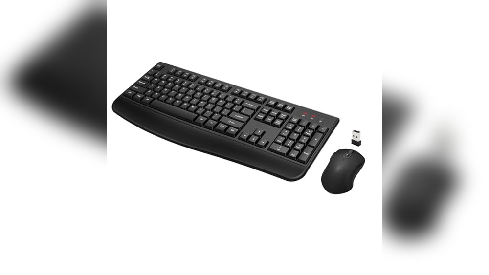 Wireless Keyboard and Mouse Combo: Full-Sized 2.4GHz B09N6Vyhtx