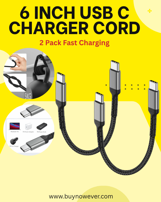 6 Inch USB C Charger Cord