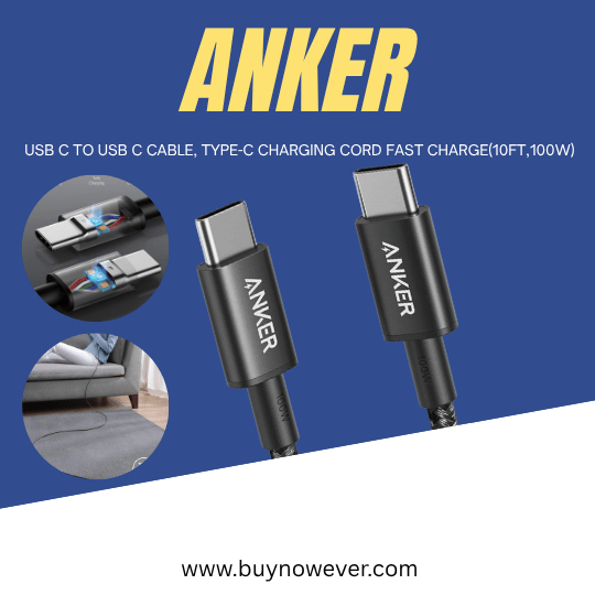 Anker USB C to USB C Cable Fast Charge 10FT, 100W