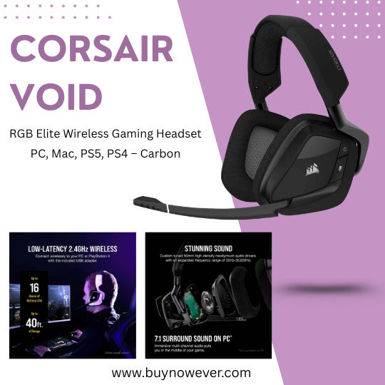 Corsair Void RGB Elite Wireless Gaming Headset 40ft Range