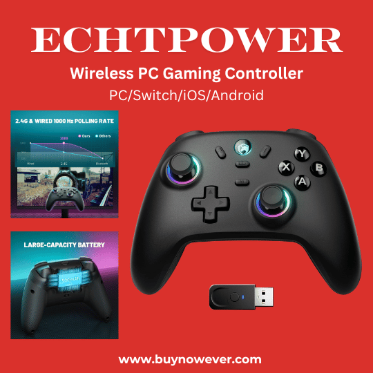 ECHTPower Wireless PC Gaming Controller 800mAh Battery ECHTPower Wireless PC Gaming Controller 800mAh Battery