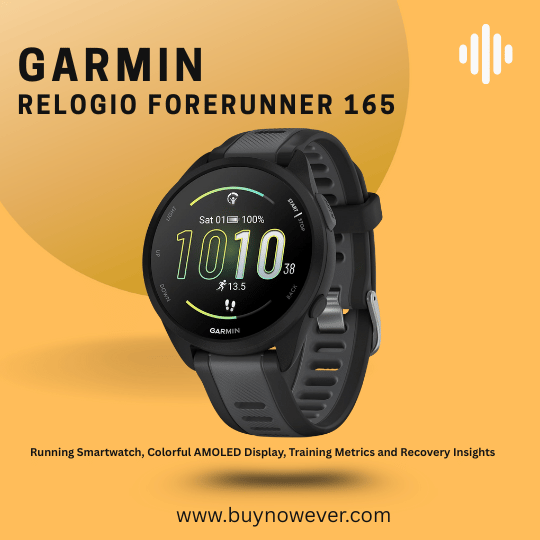 Garmin Relogio Forerunner 165 Preto 43mm