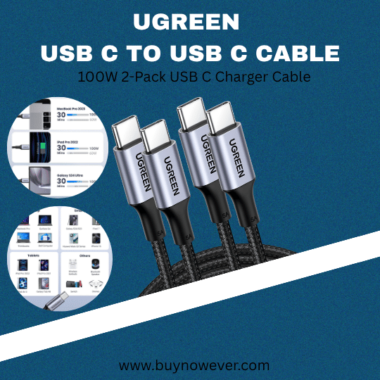 UGREEN USB C to USB C Cable 100W 2-Pack