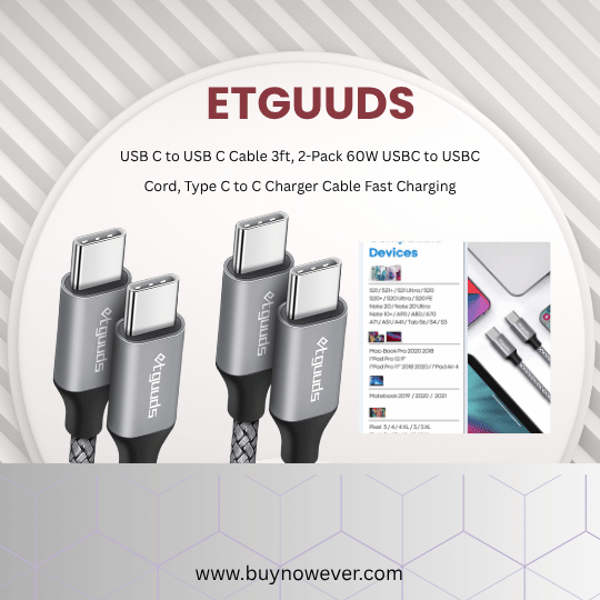 etguuds USB C to USB C Cable