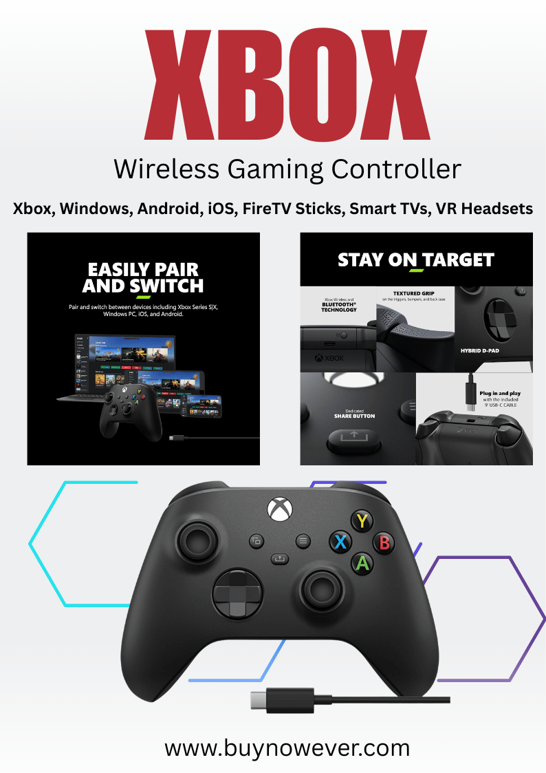 Xbox Wireless Gaming Controller + USB-C® Cable (2025) Xbox Wireless Gaming Controller